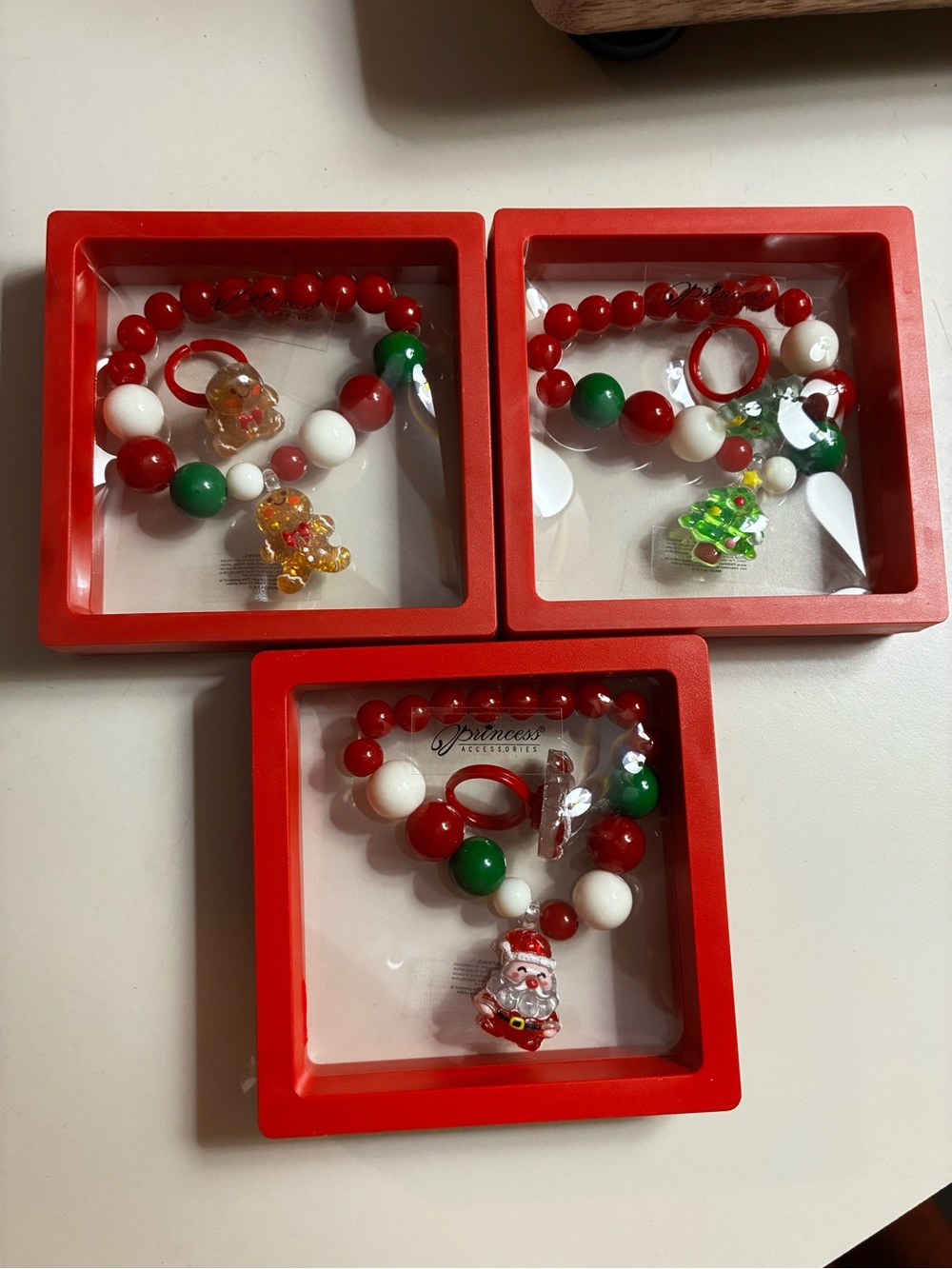 3-Christmas Bracelet & Ring Sets-comes with jewelry boxes - Picture 5 of 5